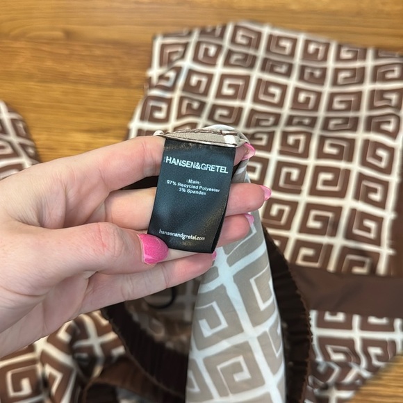 NWT Hansen & Gretel Bille Pant Geo Stamp Brown Wide Leg Size XL - Picture 12 of 16